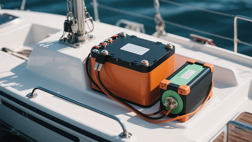 Modern yacht powered by lithium battery systems highlighting rising lithium battery fires on yachts and boats risk